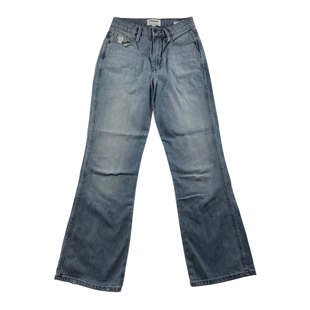 FRAME Le Sylvie Kick High Rise Slim Flare Jeans Elenda Wash Size 24 LSKB439